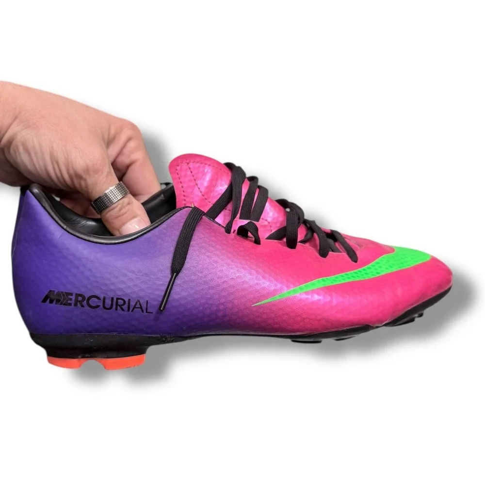 Nike Mercurial Victory VI Dynamic Fit FG Soccer Cleats Pink Purple Kids Youth 6Y